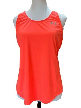 Under Armour Neon Coral Racerback Mesh Running Tank Top S/M